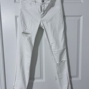 Hollister White Distressed Skinny Jeans